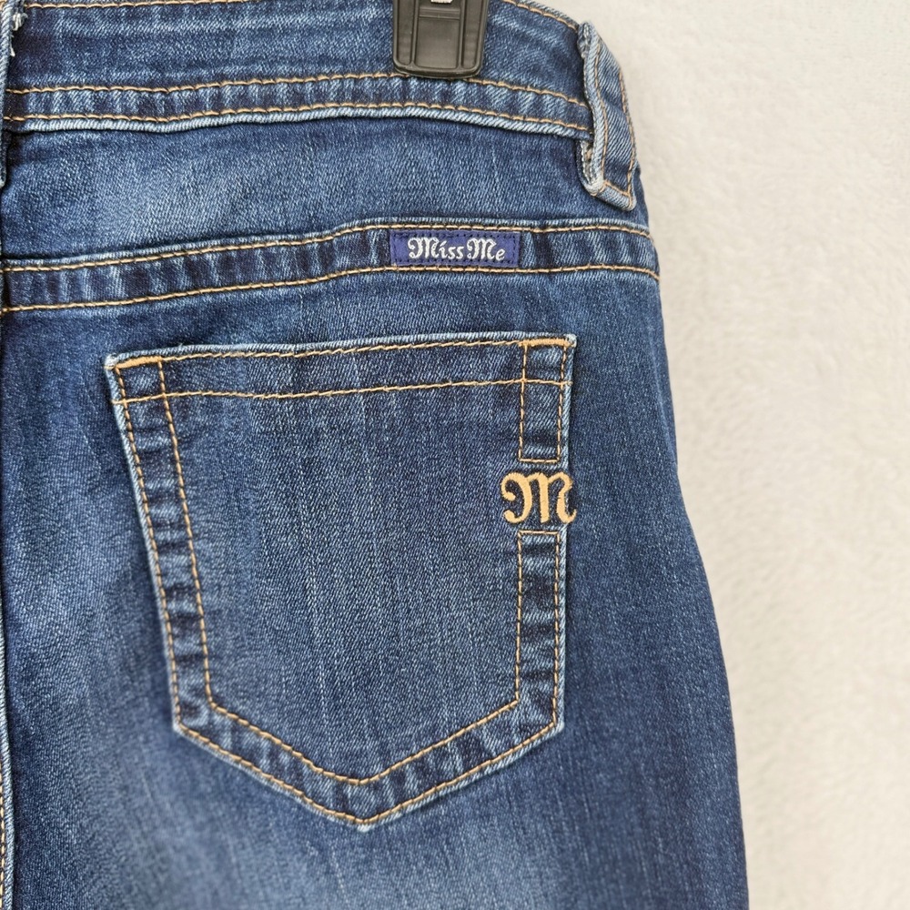 Miss Me Skinny Jeans Womens 32 Dark Wash Distressed Button Fly MS5151S364 - Picture 3 of 6